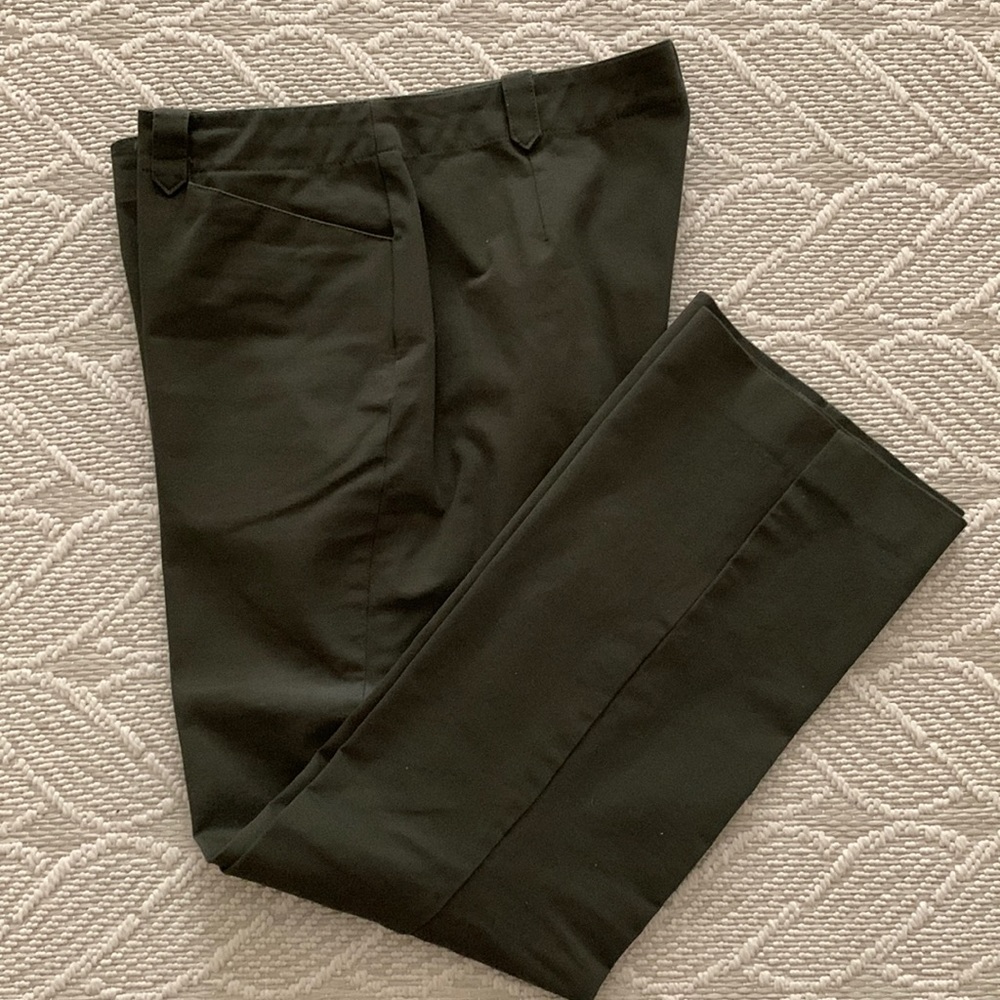 L.L. Bean Trousers, Mid-Rise, Deep Green, Pockets, Mid-rise, Cotton Lycra Blend